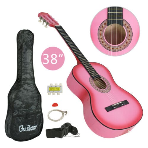 Musical Gift for Kids: 38" Pink Acoustic Guitar Starter - Ideal for Beginners