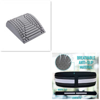 Grey SetA Neck and Lumbar Support Back Stretcher Pillow with Massaging Function for Sciatica, Herniated Disc, and Pain Relief, Enhancing Relaxation