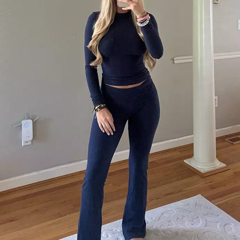 New Women's Clothing Two-Piece Set – Early Autumn Hong Kong Style Retro Collection