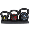 Optimize Your Home Gym with a 3-Piece Kettlebell Set and Storage Rack - 5Lb, 10Lb, 15Lb Weights for Effective Workouts!