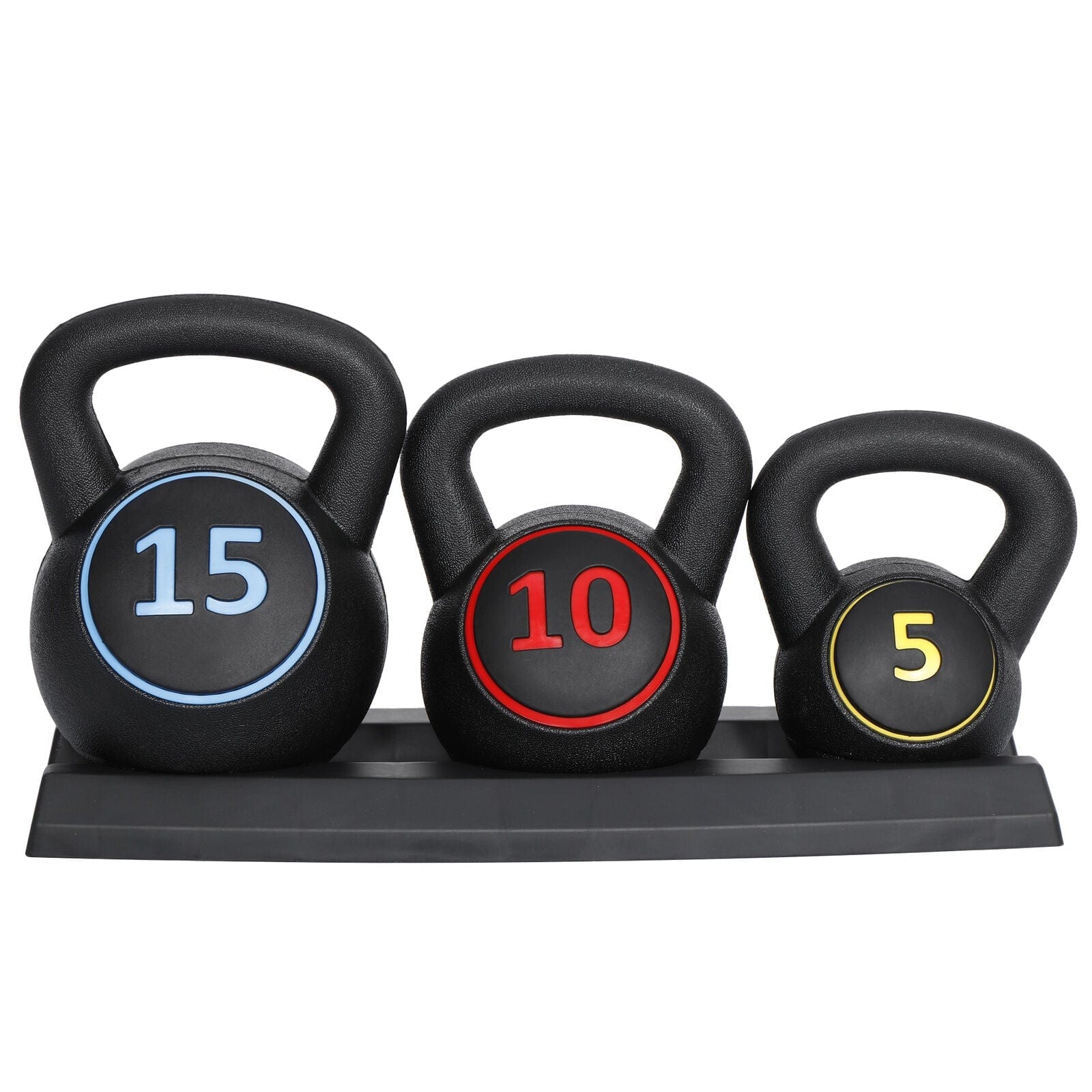 Optimize Your Home Gym with a 3-Piece Kettlebell Set and Storage Rack - 5Lb, 10Lb, 15Lb Weights for Effective Workouts!