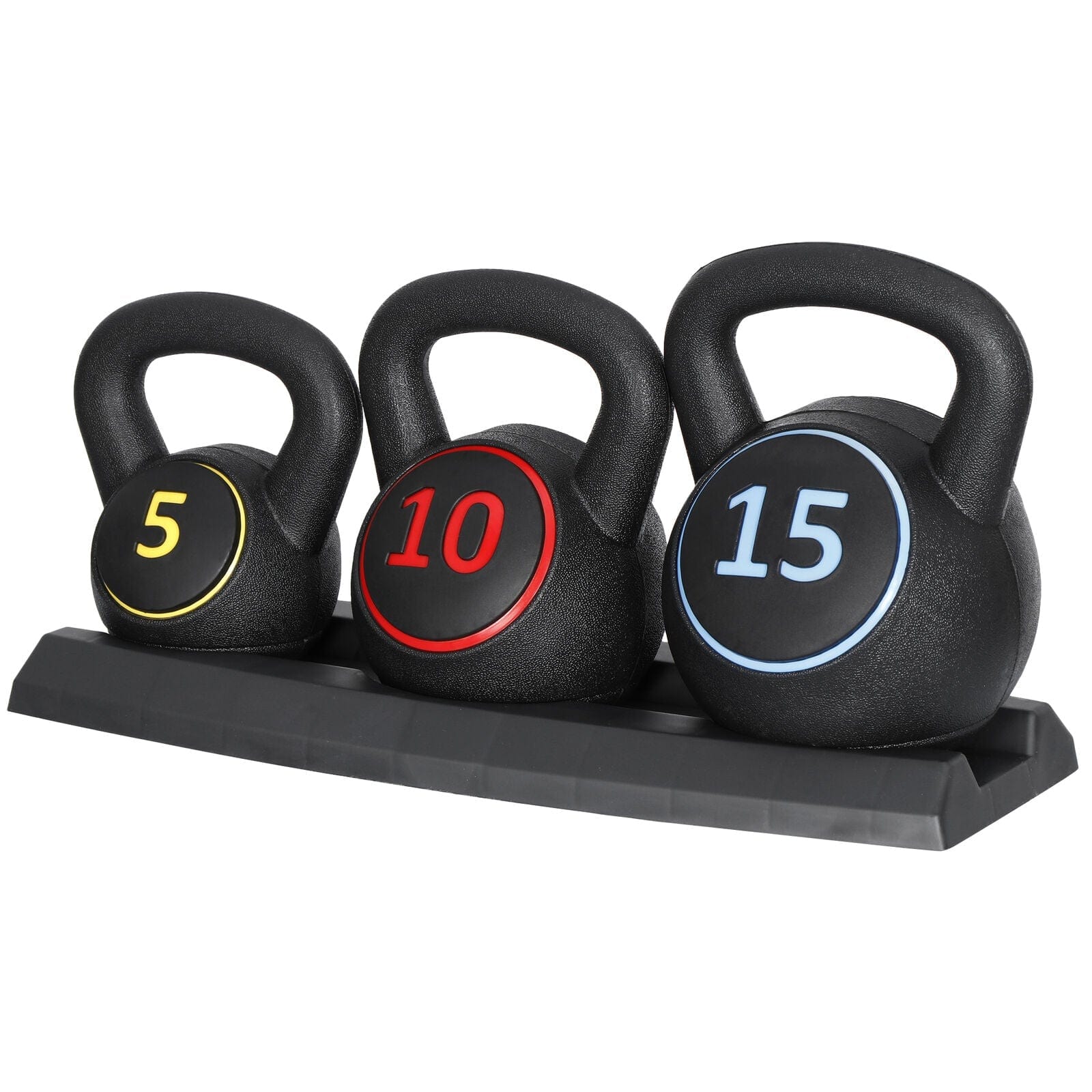 Optimize Your Home Gym with a 3-Piece Kettlebell Set and Storage Rack - 5Lb, 10Lb, 15Lb Weights for Effective Workouts!