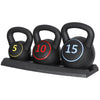 Optimize Your Home Gym with a 3-Piece Kettlebell Set and Storage Rack - 5Lb, 10Lb, 15Lb Weights for Effective Workouts!