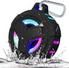 Black Portable Bluetooth IP67 Waterproof Wireless Speaker with LED Light