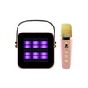 Pink / Double Label Portable Microphone Split Bluetooth Speaker with Belt