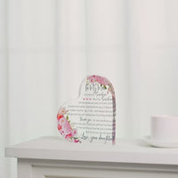 Acrylic Heart Sign for Mother-in-Law on Mother's Day