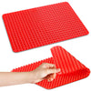 Pyramid Sheet Red Pyramid Silicone Baking Mat - 16x11'' Non-Stick, Food Grade Cooking Mat for Microwave, Oven, and BBQ Grill