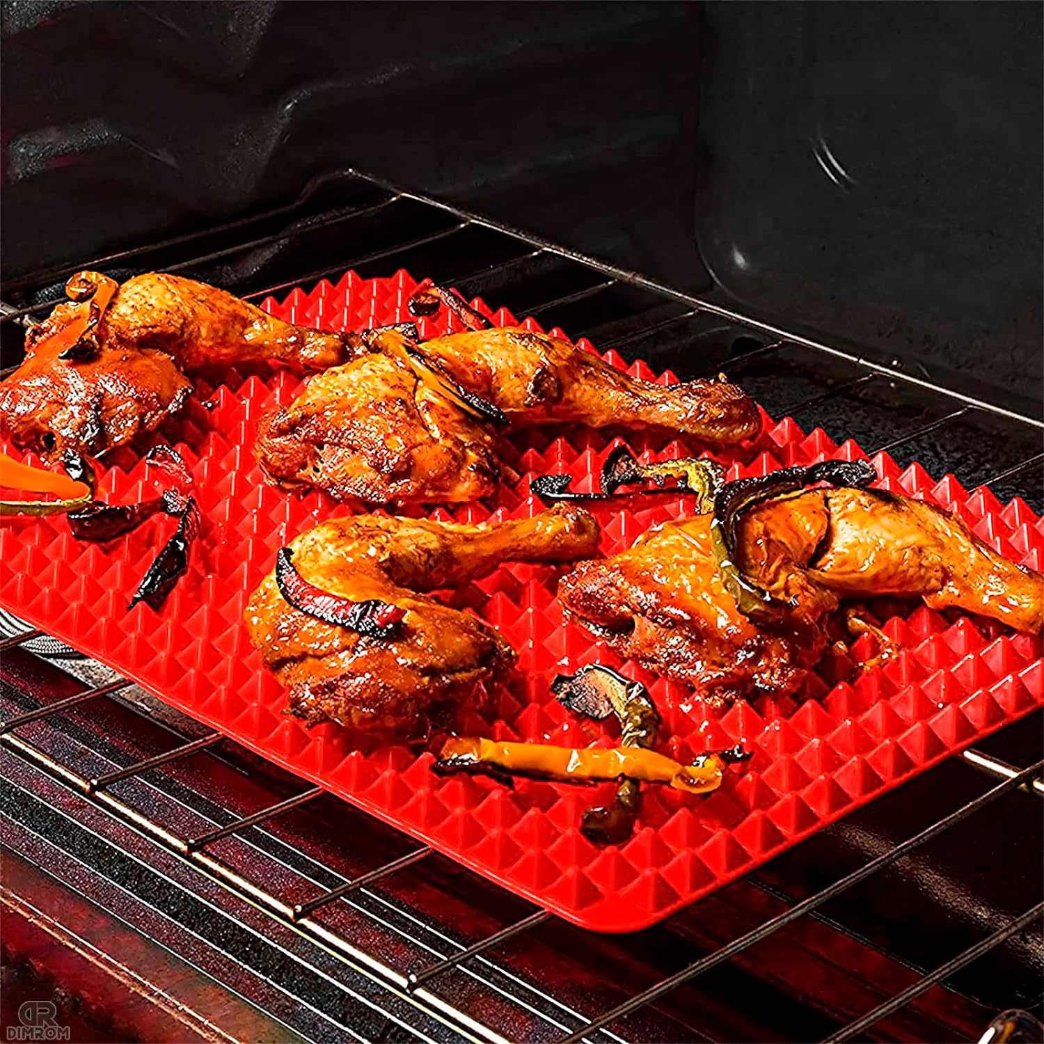 Pyramid Sheet Red Pyramid Silicone Baking Mat - 16x11'' Non-Stick, Food Grade Cooking Mat for Microwave, Oven, and BBQ Grill