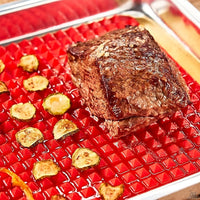 Pyramid Sheet Red Pyramid Silicone Baking Mat - 16x11'' Non-Stick, Food Grade Cooking Mat for Microwave, Oven, and BBQ Grill