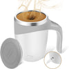 White (Rechargeable Model) Revolutionary Magnetic Stirring Coffee Mug - Portable & Electric Stainless Steel Mixer Tumbler for Home, Office, and Travel