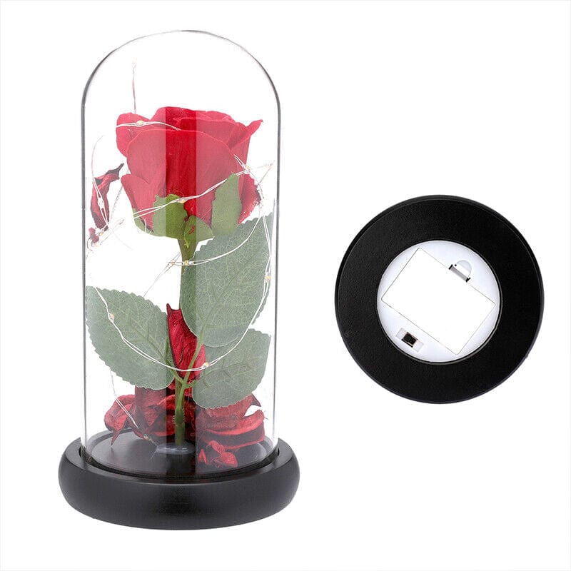 Rose Flower Gifts for Women 20 LED Light up Rose in Glass Dome Christmas Gifts