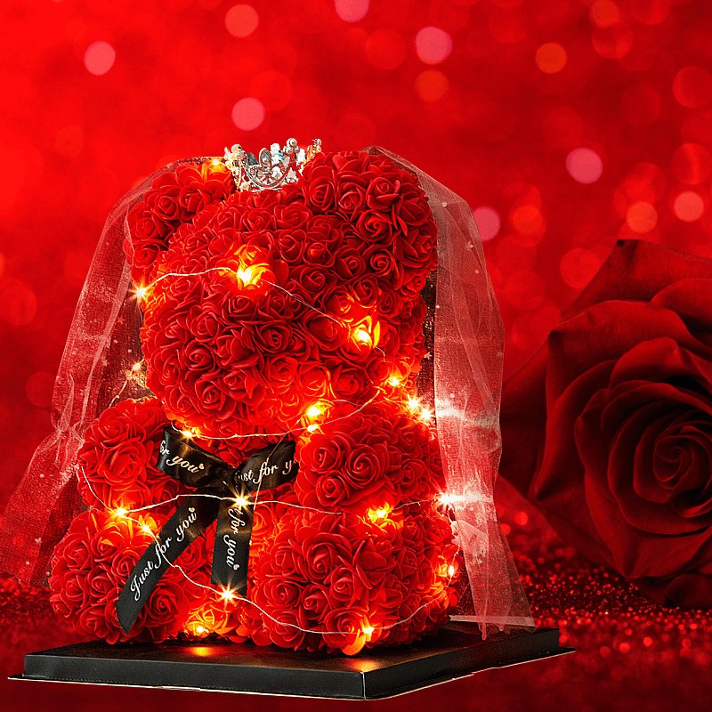 Rose Teddy Bear in a Box - Perfect Gift for Women on Valentine's Day