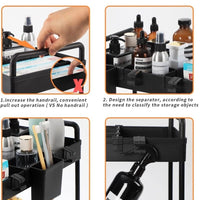 Black/White 2-Tier Under Sink Storage with Sliding Shelves