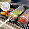 2-Pack Stainless Steel Rolling Grilling Basket - BBQ Grill Tools for Outdoor Cooking