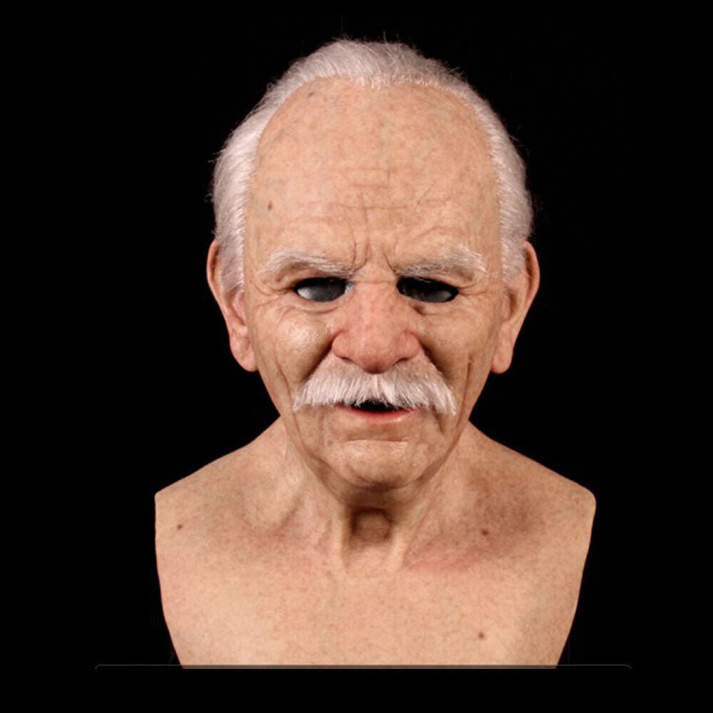 Realistic Old Man Latex Mask – Full Face Halloween Cosplay Party Headgear 