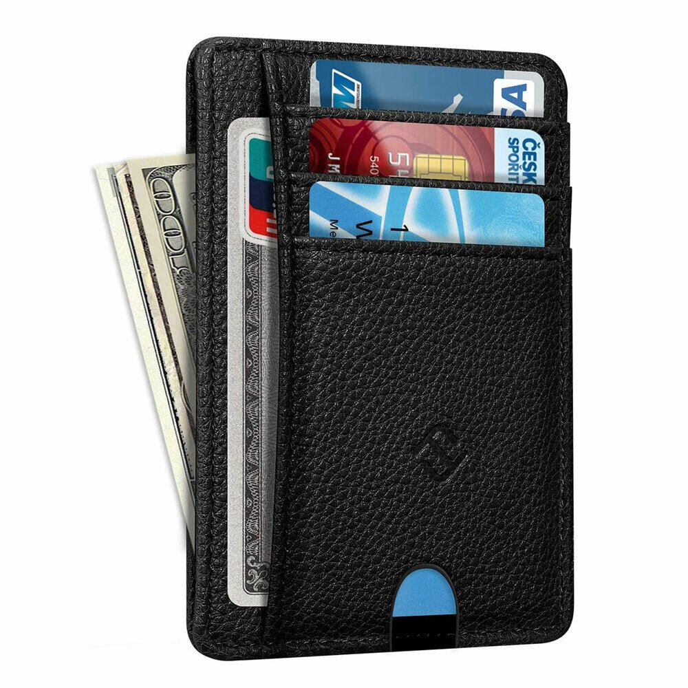 Minimalist Men's Wallet with RFID Protection and Coin Pocket