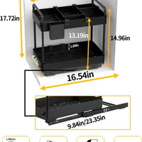 Black/White 2-Tier Under Sink Storage with Sliding Shelves