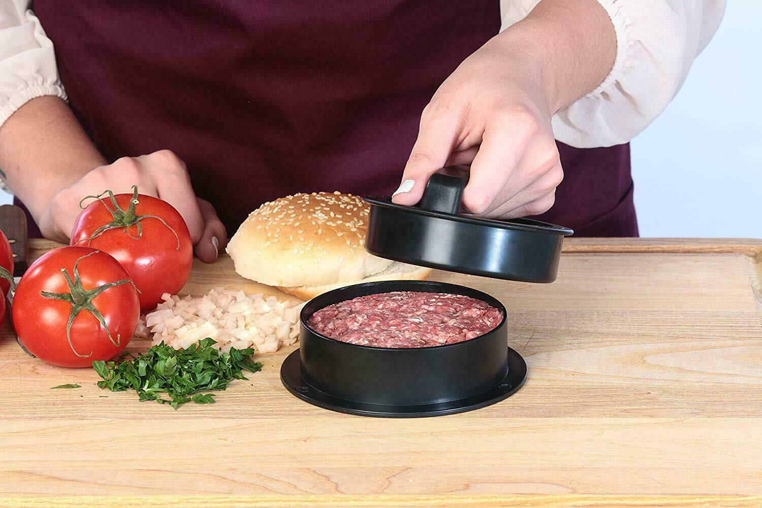 Non-Stick Stuffed Burger Press & Hamburger Patty Maker Mold - Perfect for Beef Sliders & BBQ