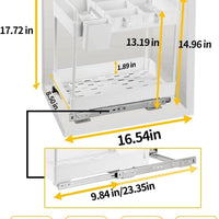 Black/White 2-Tier Under Sink Storage with Sliding Shelves