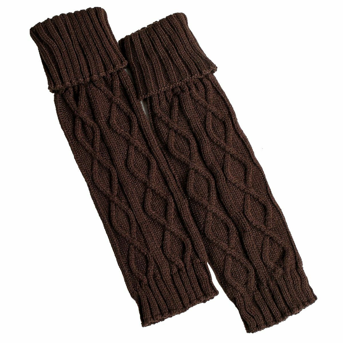 Women's Ribbed Crochet Knit Leg Warmers - Knee High Wool Boot Socks for Winter