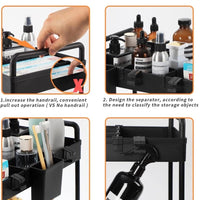 Black/White 2-Tier Under Sink Storage with Sliding Shelves