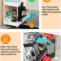 Black/White 2-Tier Under Sink Storage with Sliding Shelves