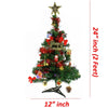 2 FT Artificial Christmas Tree: Green with LED Lights