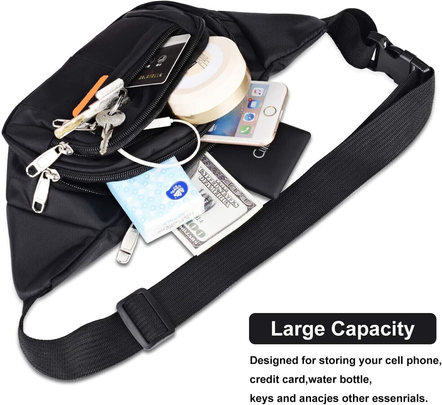 Men & Women Fanny Pack Belt Waist Bag