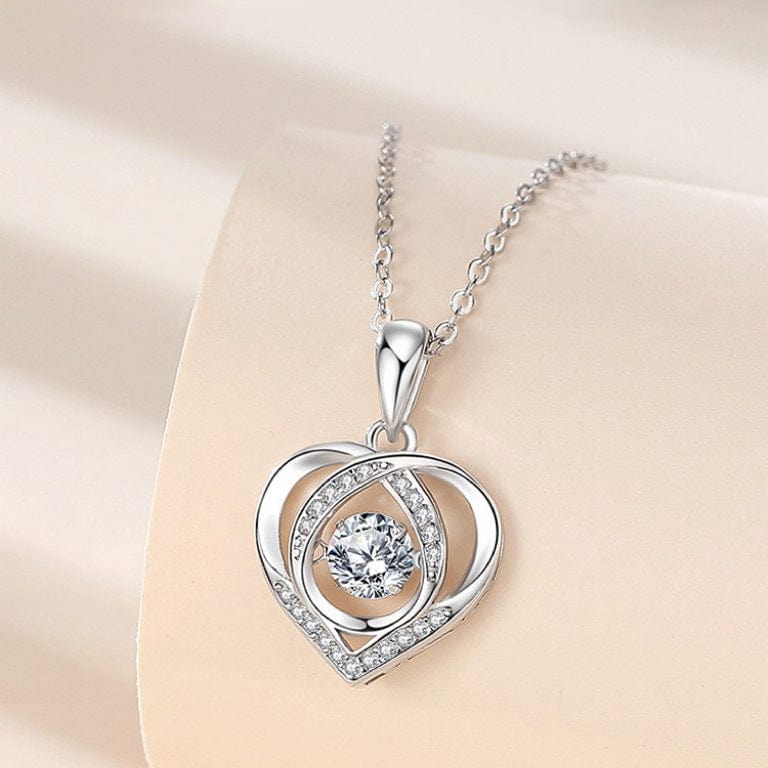 S925 Beating Heart-shaped Necklace for Women - Luxury Rhinestone Jewelry Gift for Valentine’s Day