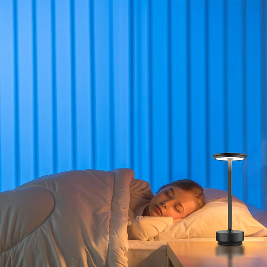 Set of 2 LED Cordless Table Lamps: Rechargeable, Dimmable, and Portable Battery Operated Lights for Nightstand, Dining Room, or Outdoor Use