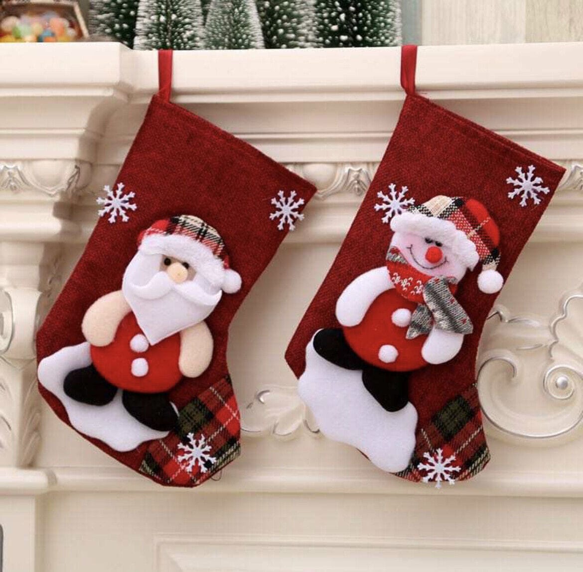 Set of 5 Christmas Stockings: Santa Candy Gift Socks for Tree Decor - Mix & Match Festive Hanging Ornaments  ebasketonline   