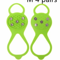 Silicone Climbing Non-Slip Shoe Grip Accessories CJ Green M 4 pairs  