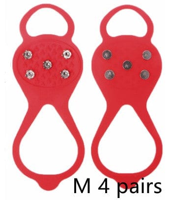 Silicone Climbing Non-Slip Shoe Grip Accessories CJ Red M 4 pairs