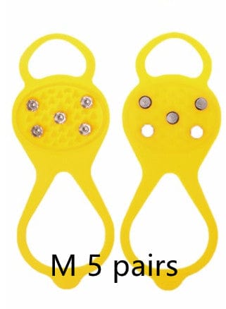 Yellow M 5 pairs Silicone Climbing Non-Slip Shoe Grip