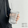 Simple Straw Vertical Grain Glass Accessories CJ Straight straw cup 390ml  