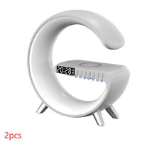 Smart G-Shaped LED Lamp with Bluetooth Speaker, Wireless Charging, and App Control for Bedroom and Home Decor - 2023 Innovation Home & Garden CJ White 2pcs US 
