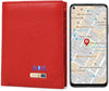 Smart LB Wallet - Trackable Anti-Lost Bluetooth Wallet with Intelligent Tracker Finder, Position Locator via Phone GPS, Bifold Genuine Cowhide Leather, Minimalist Credit Card Holder  ebasketonline Red, Vertical  