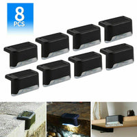 16Pcs Brown (Led: Warm White) Solar-Powered LED Deck Lights - Outdoor Bright Lighting for Garden, Patio, Pathway, Stairs & Fence