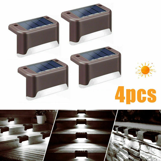 Solar-Powered LED Deck Lights - Outdoor Bright Lighting for Garden, Patio, Pathway, Stairs & Fence