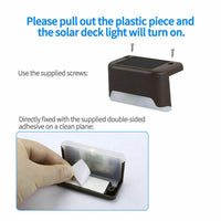Solar-Powered LED Deck Lights - Outdoor Bright Lighting for Garden, Patio, Pathway, Stairs & Fence