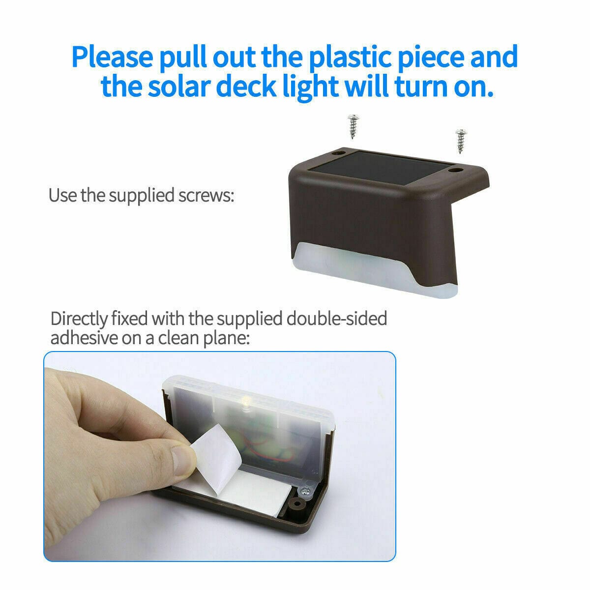 Solar-Powered LED Deck Lights - Outdoor Bright Lighting for Garden, Patio, Pathway, Stairs & Fence