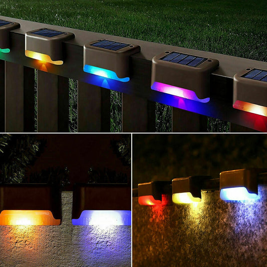 Solar-Powered LED Deck Lights - Outdoor Bright Lighting for Garden, Patio, Pathway, Stairs & Fence