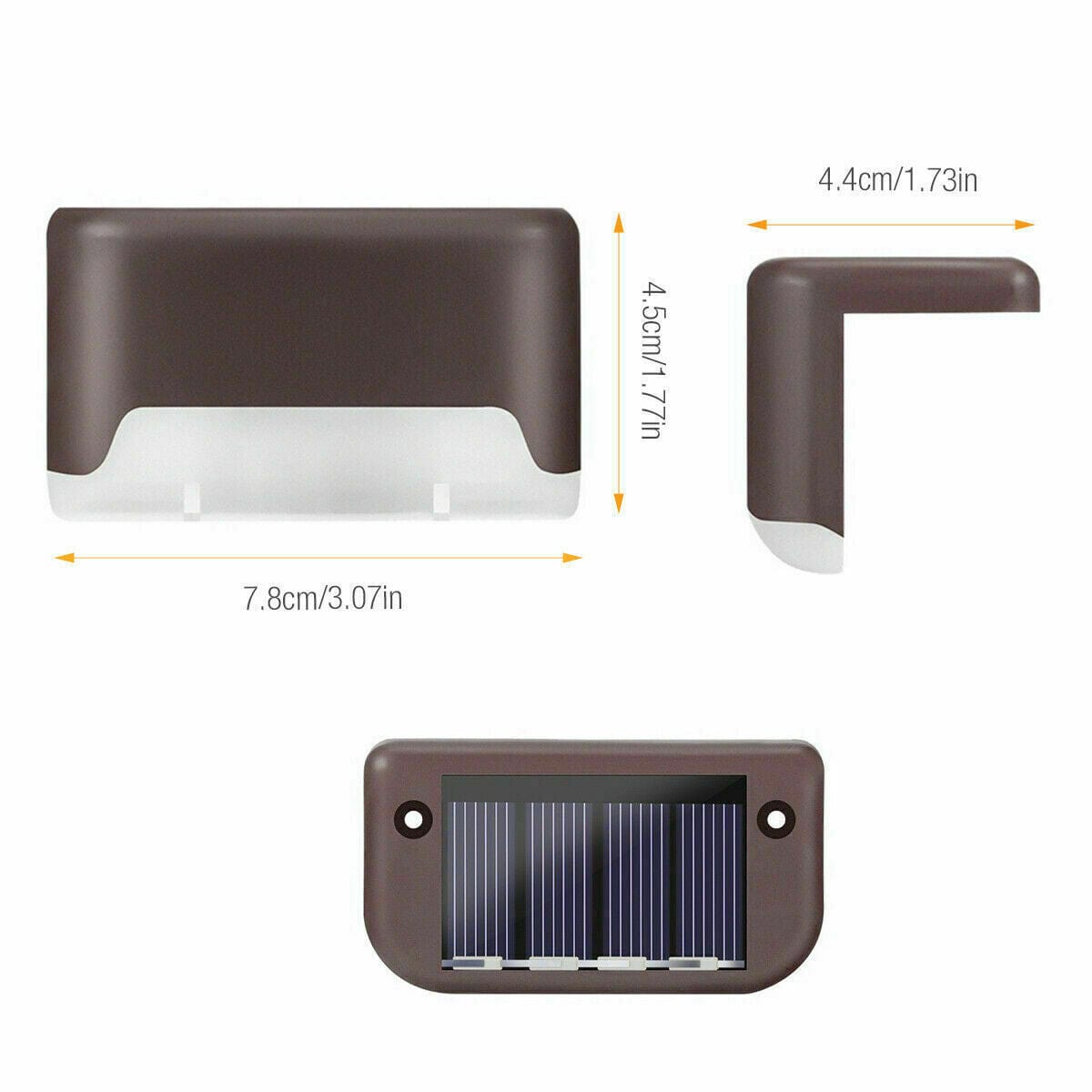 Solar-Powered LED Deck Lights - Outdoor Bright Lighting for Garden, Patio, Pathway, Stairs & Fence