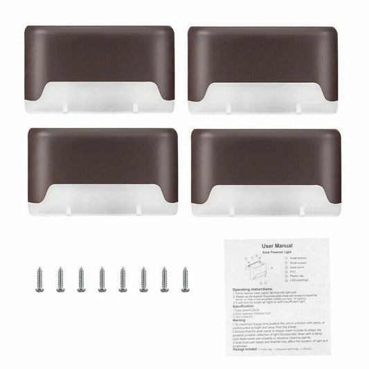 Solar-Powered LED Deck Lights - Outdoor Bright Lighting for Garden, Patio, Pathway, Stairs & Fence