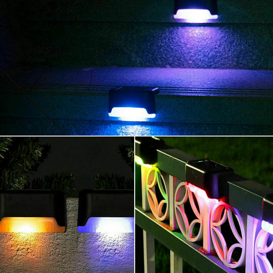 Solar-Powered LED Deck Lights - Outdoor Bright Lighting for Garden, Patio, Pathway, Stairs & Fence