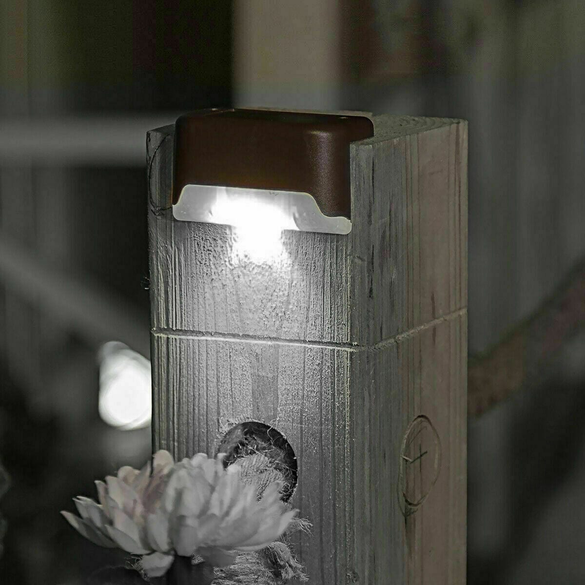 Solar-Powered LED Deck Lights - Outdoor Bright Lighting for Garden, Patio, Pathway, Stairs & Fence