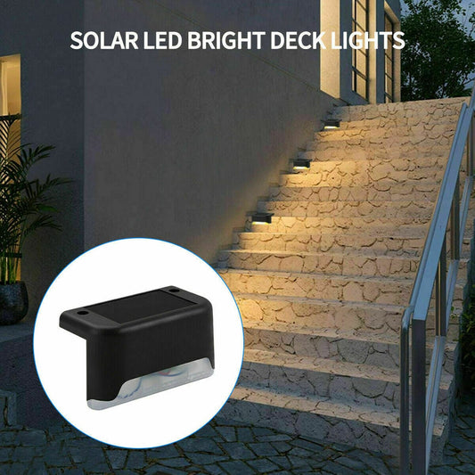 Solar-Powered LED Deck Lights - Outdoor Bright Lighting for Garden, Patio, Pathway, Stairs & Fence