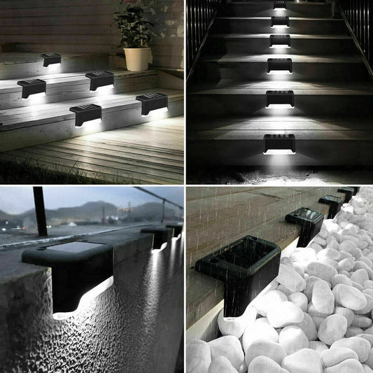 Solar-Powered LED Deck Lights - Outdoor Bright Lighting for Garden, Patio, Pathway, Stairs & Fence
