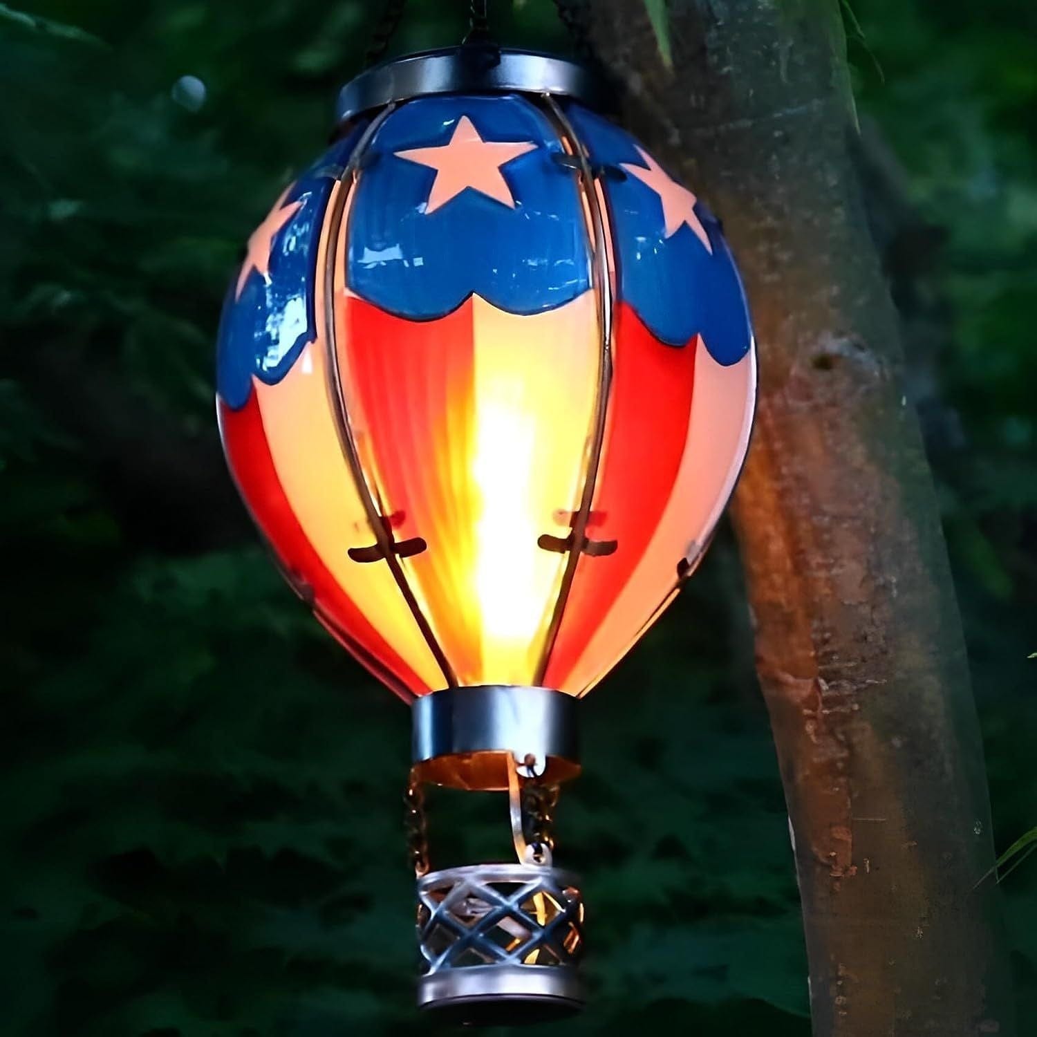 Solar-Powered Outdoor Hot Air Balloon Lantern for Festive Christmas Decoration