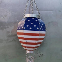 Five Pointed Star Solar-Powered Outdoor Hot Air Balloon Lantern for Festive Christmas Decoration